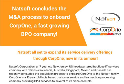 Natsoft all set to expand its service delivery offerings through CorpOne BPO, now in its armour !